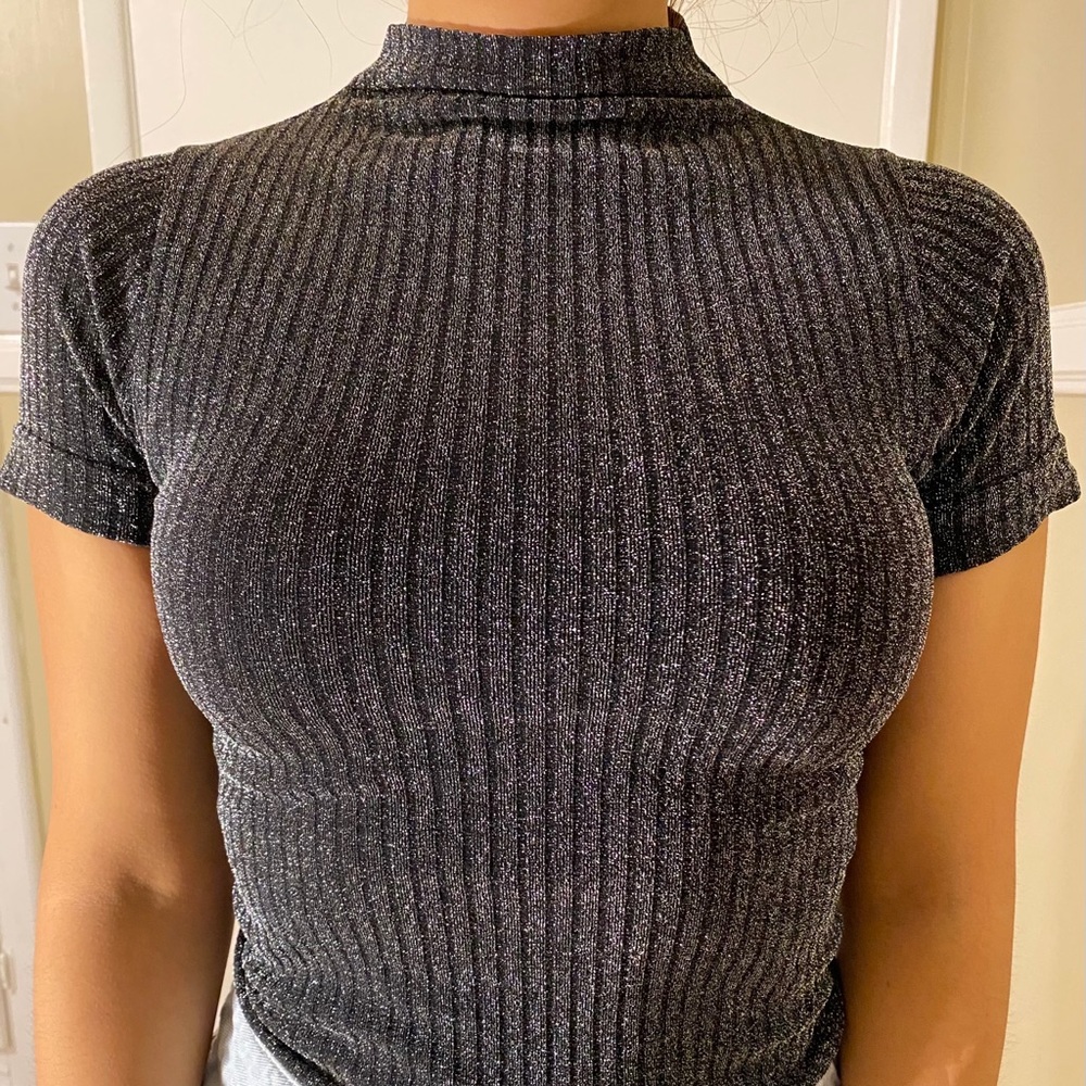 Black sparkly turtleneck